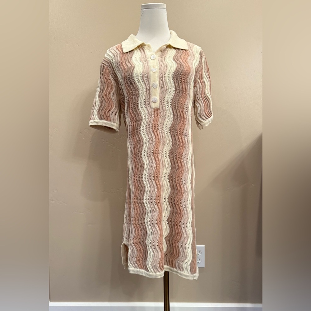 Heartloom Cream and Tan Knit Swim Cover-Up